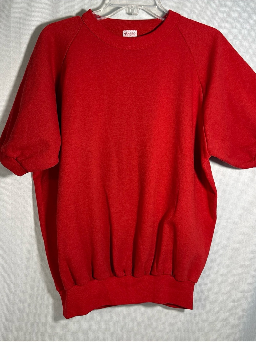 Vintage Rich Tee’s Red Short-Sleeve Pullover Sweatshirt